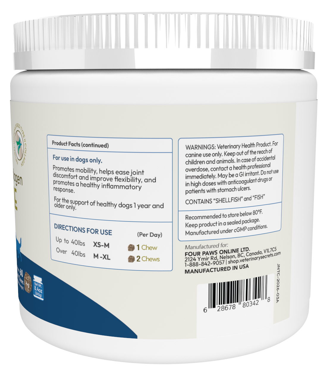 Undenatured Type 2 Collagen Joint Care Chews